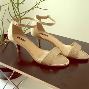 Alex Marie gold ankle strap sandals